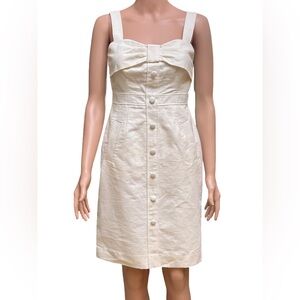 Kate Spade Ivory Lined Sleeveless Cotton Dress Size 2